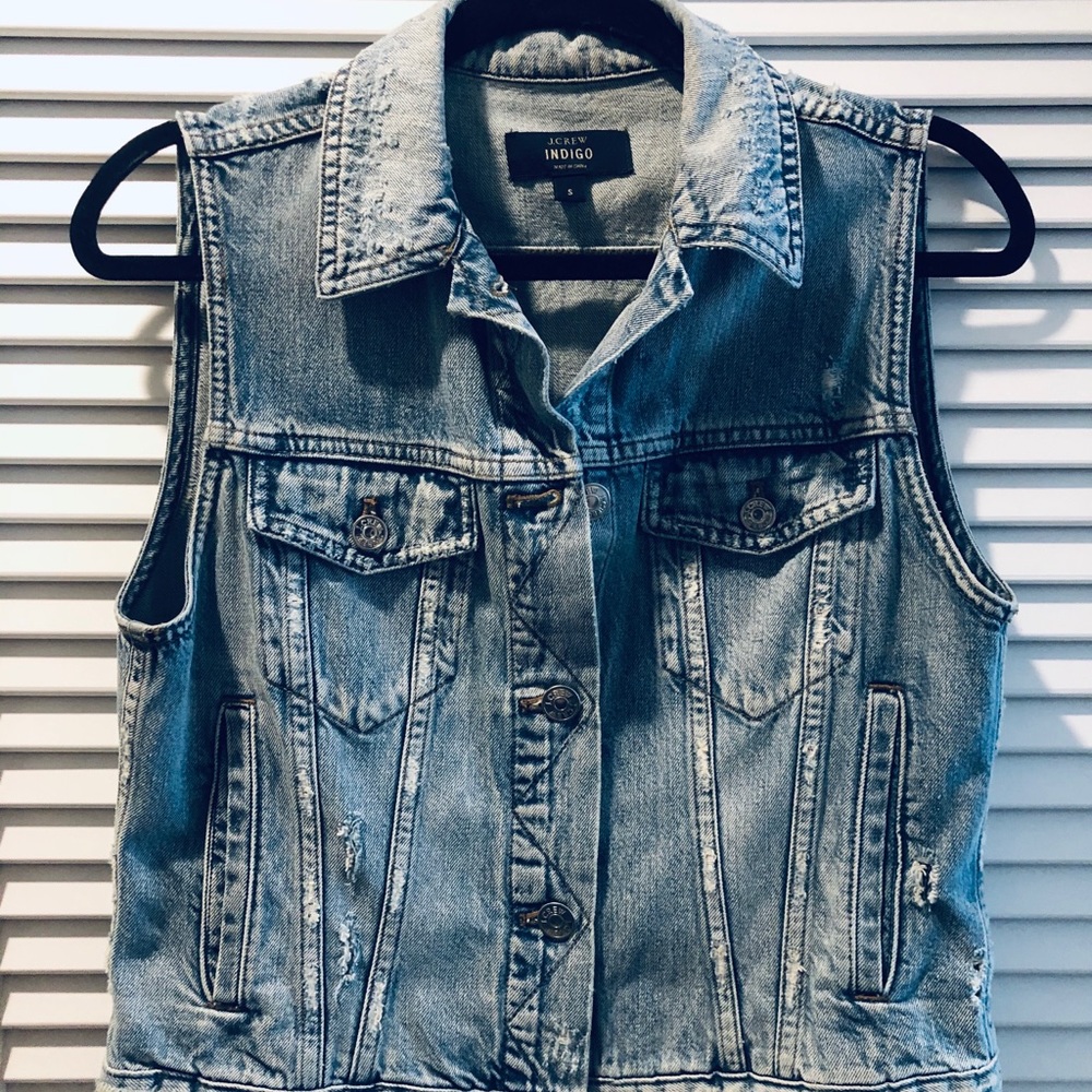 JCrew distresses Jean Vest